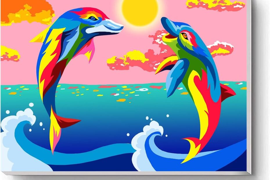 Colorful Dolphin Paint By Numbers Kit DIY Oil Indonesia Ubuy