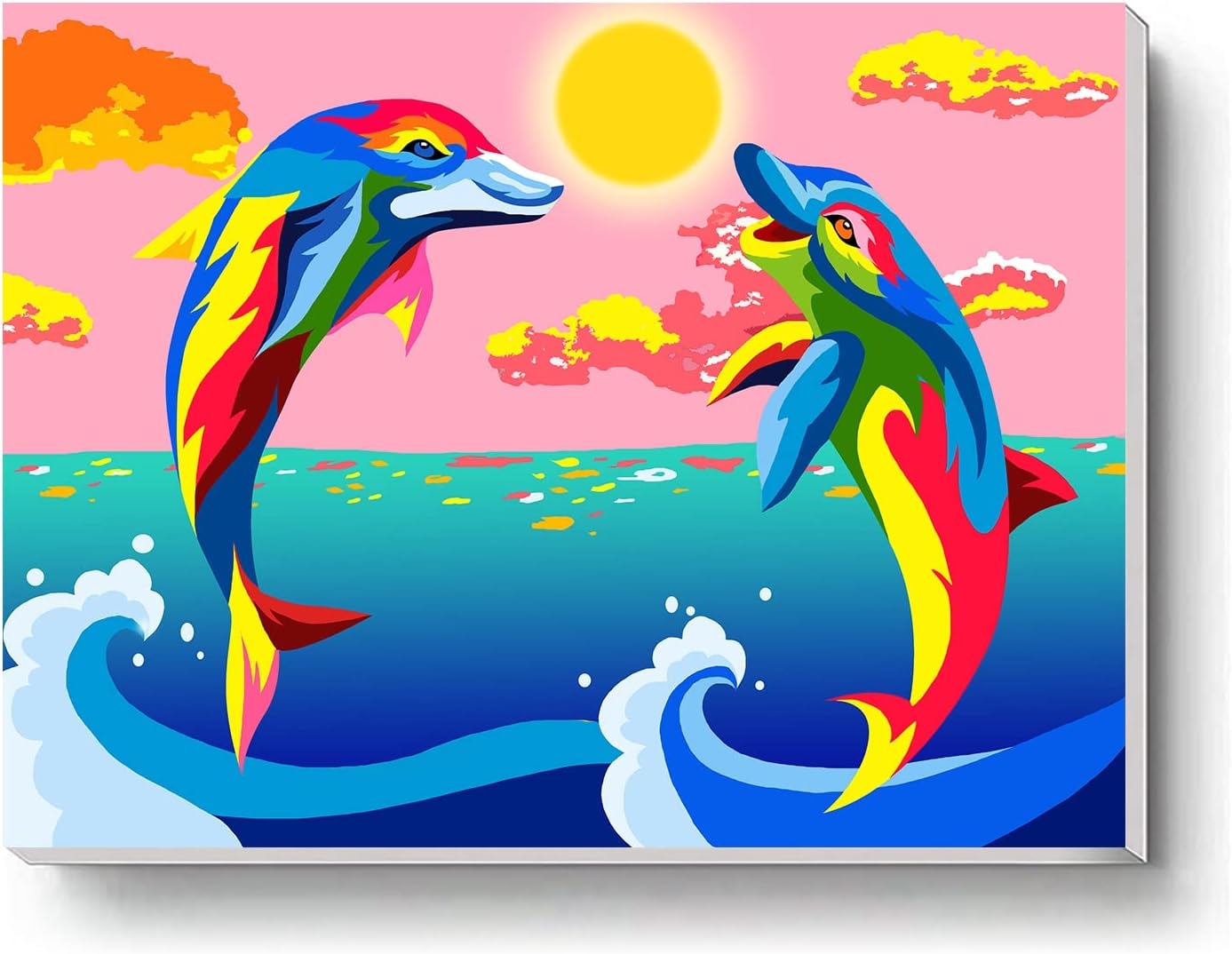 Colorful Dolphin Paint By Numbers Kit DIY Oil Indonesia Ubuy