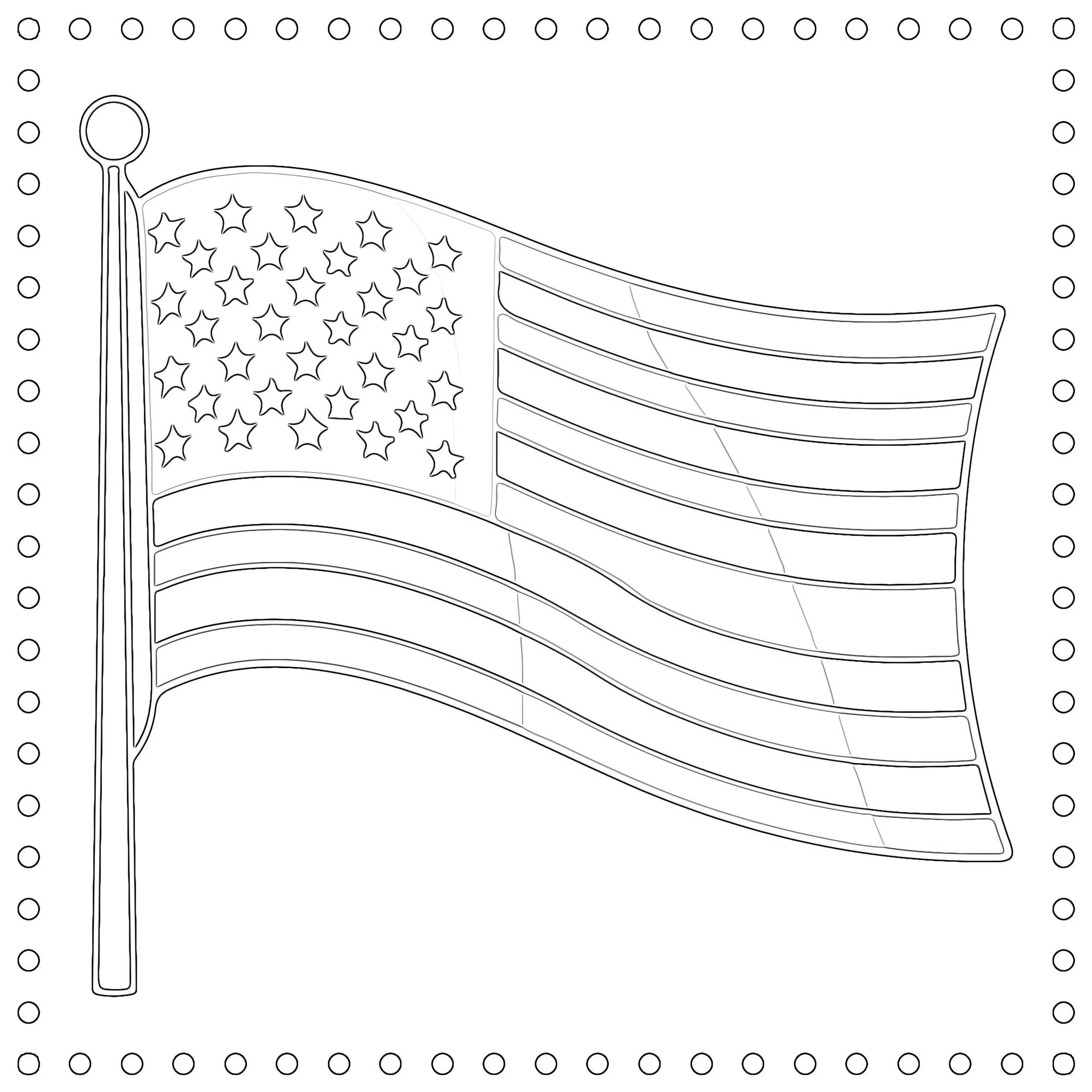 american flag coloring picture