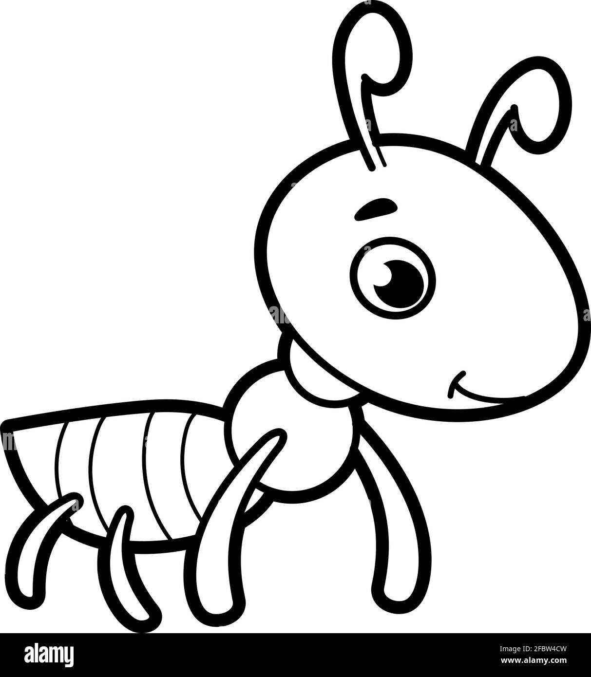 Coloring Book Or Page For Kids Ant Black And White Vector 