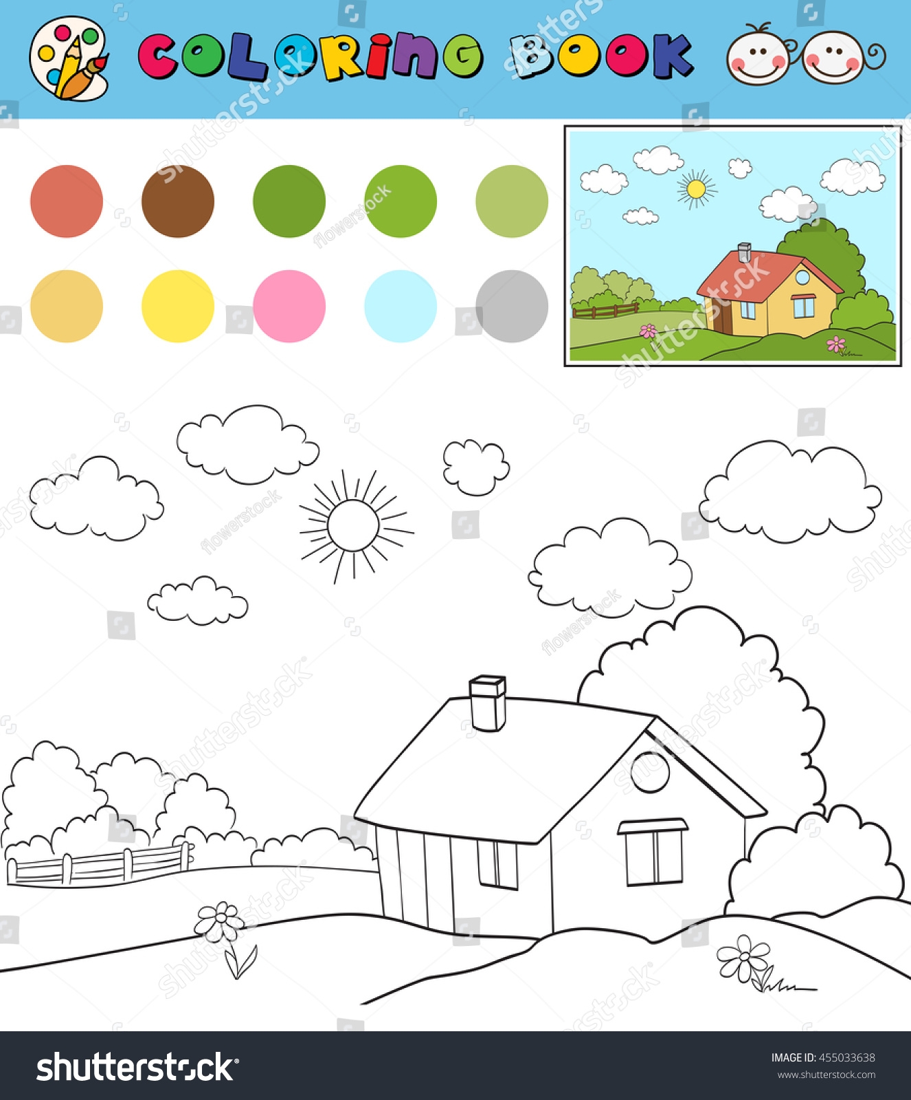 house template to color