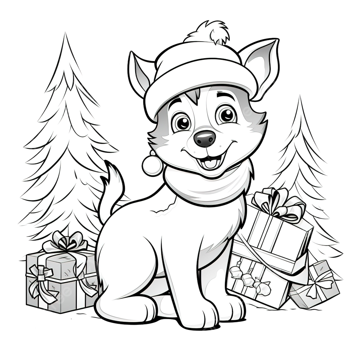 christmas coloring pages dogs
