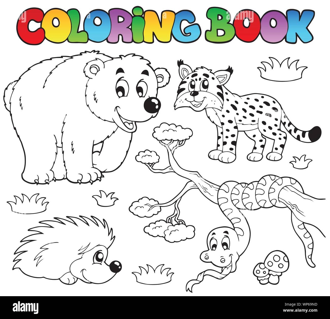 Coloring Book With Forest Animals 3 Stock Vector Image U0026 Art Alamy