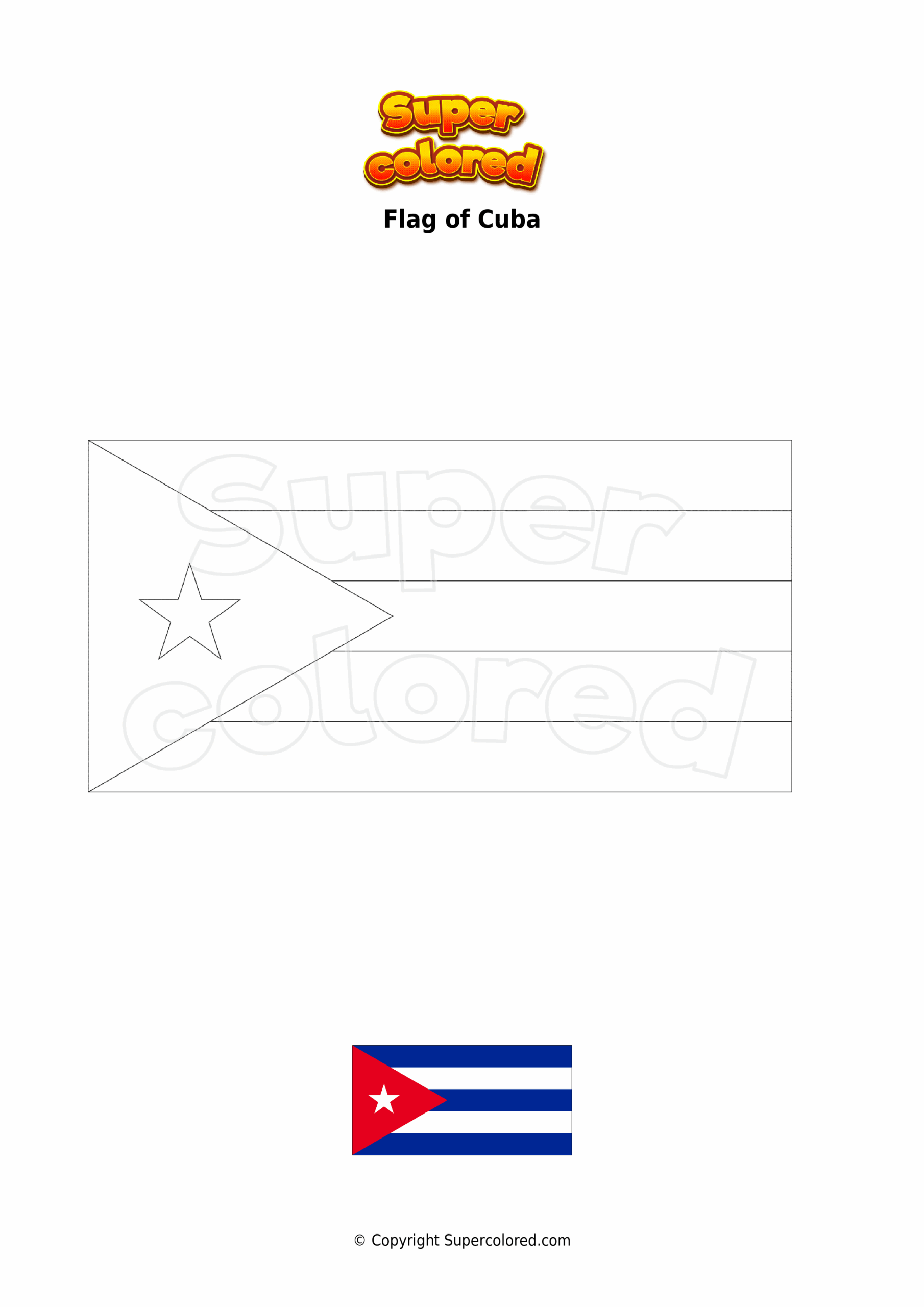 cuba flag coloring