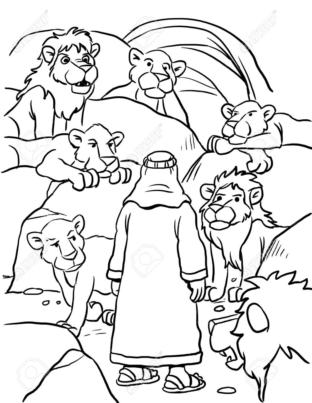 coloring pages daniel in the lion's den