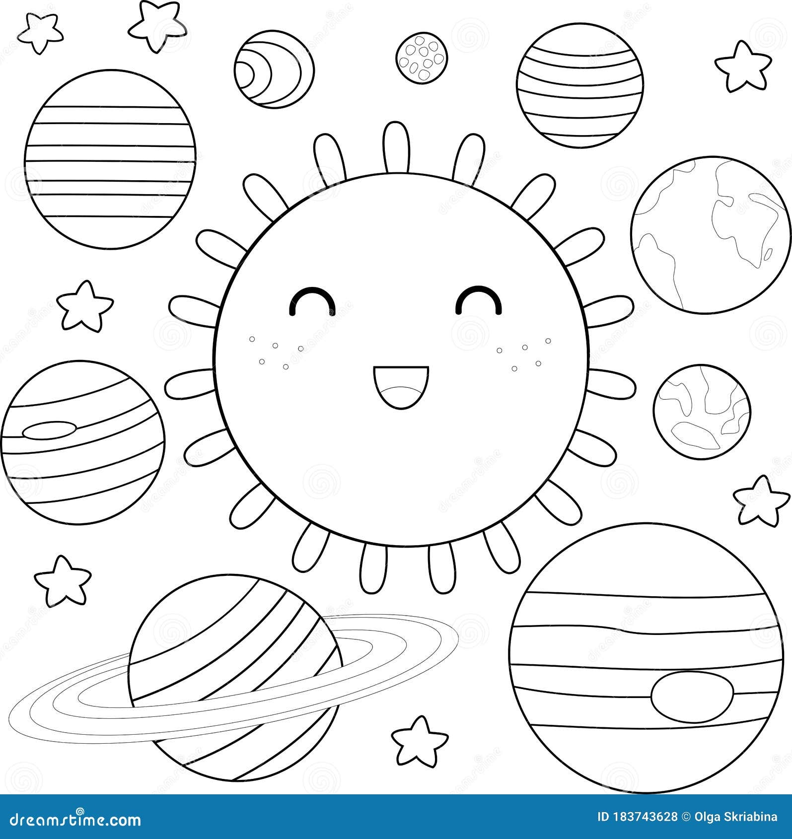 pictures to color of solar system