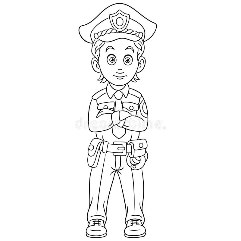 police officer pictures to color