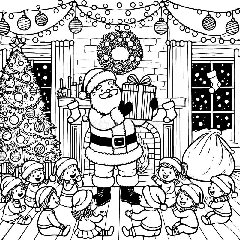 printable coloring pages of santa