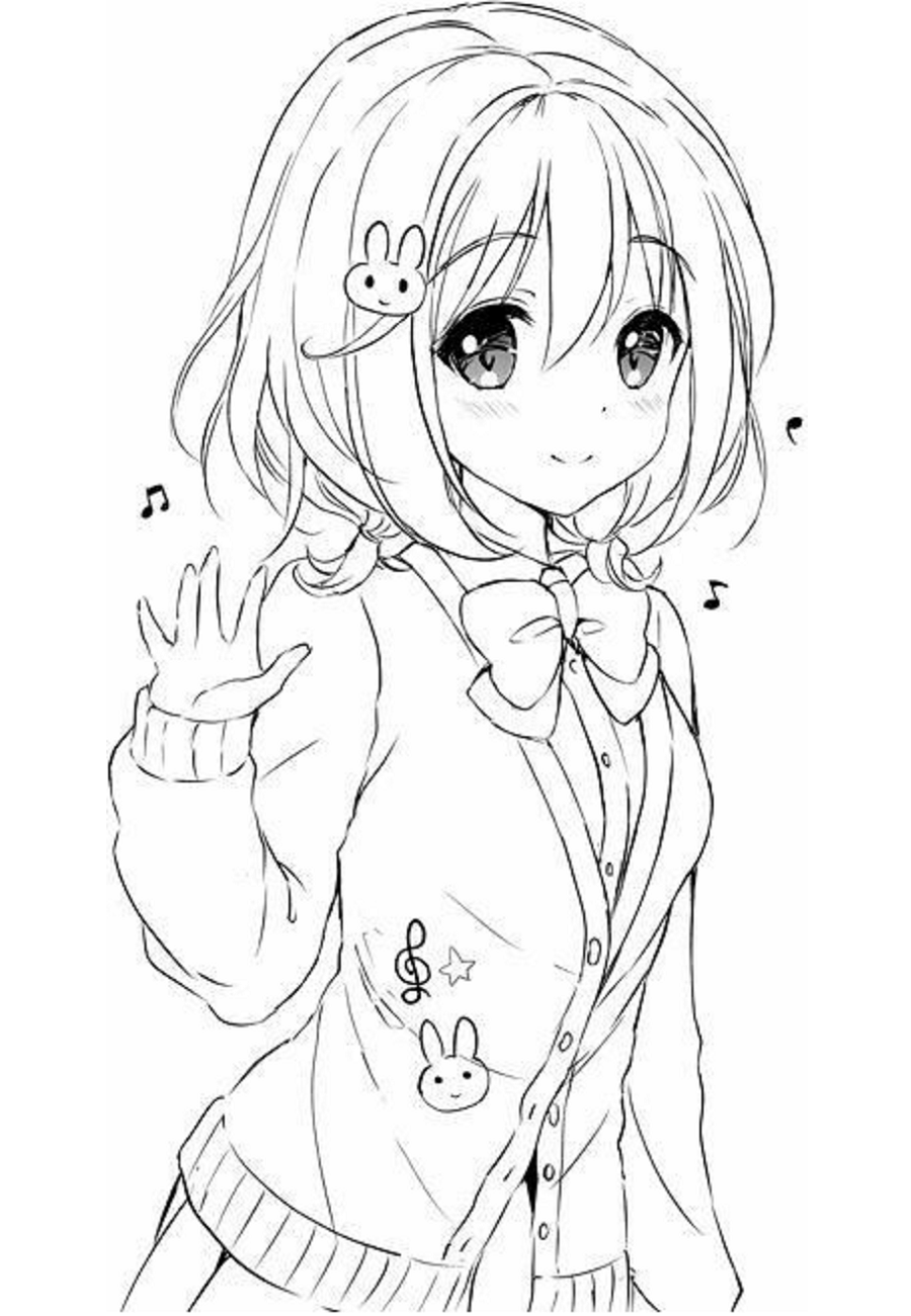 Coloring Pages Anime Girl Kawaii Coloring Page Free Printable 