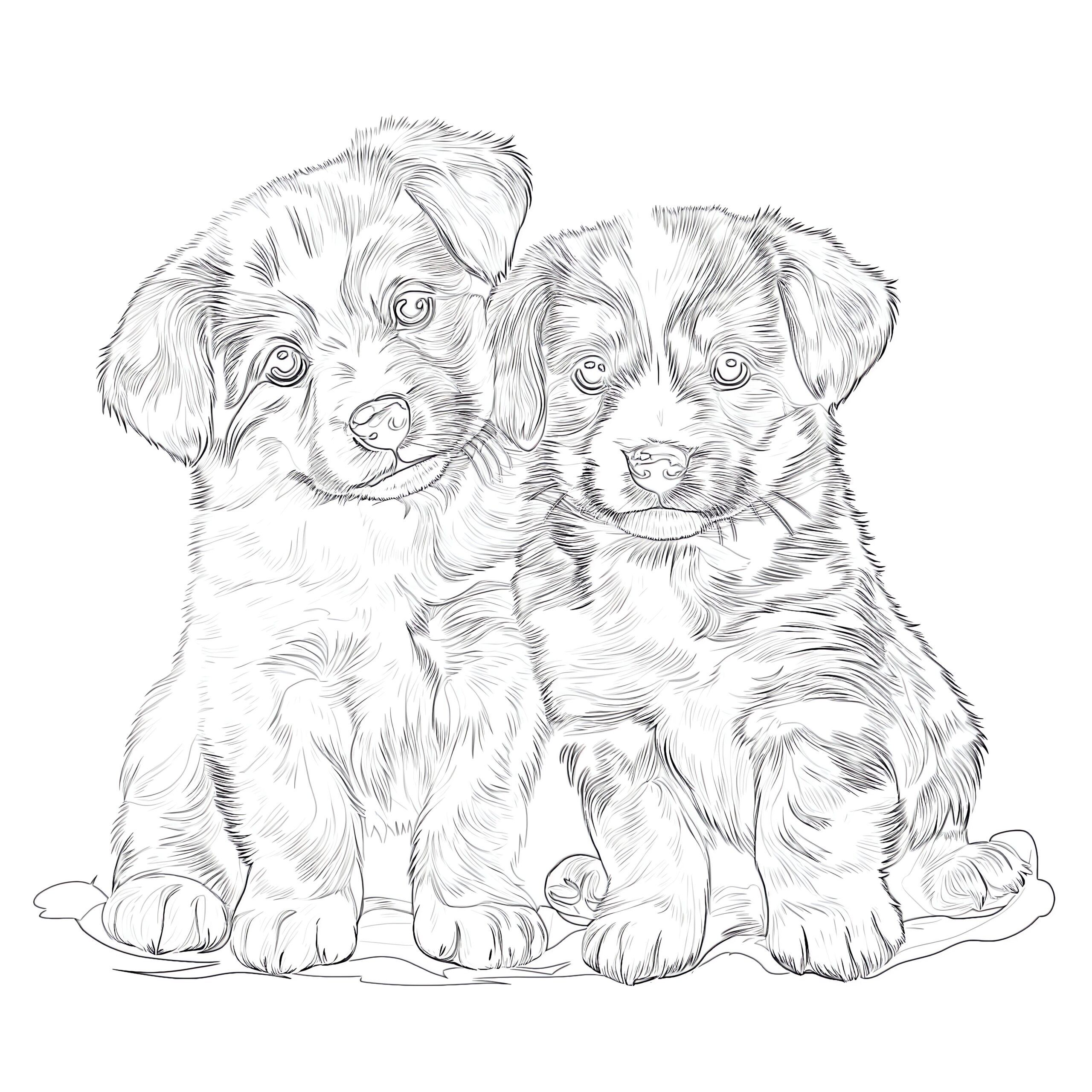 puppies coloring pages printable