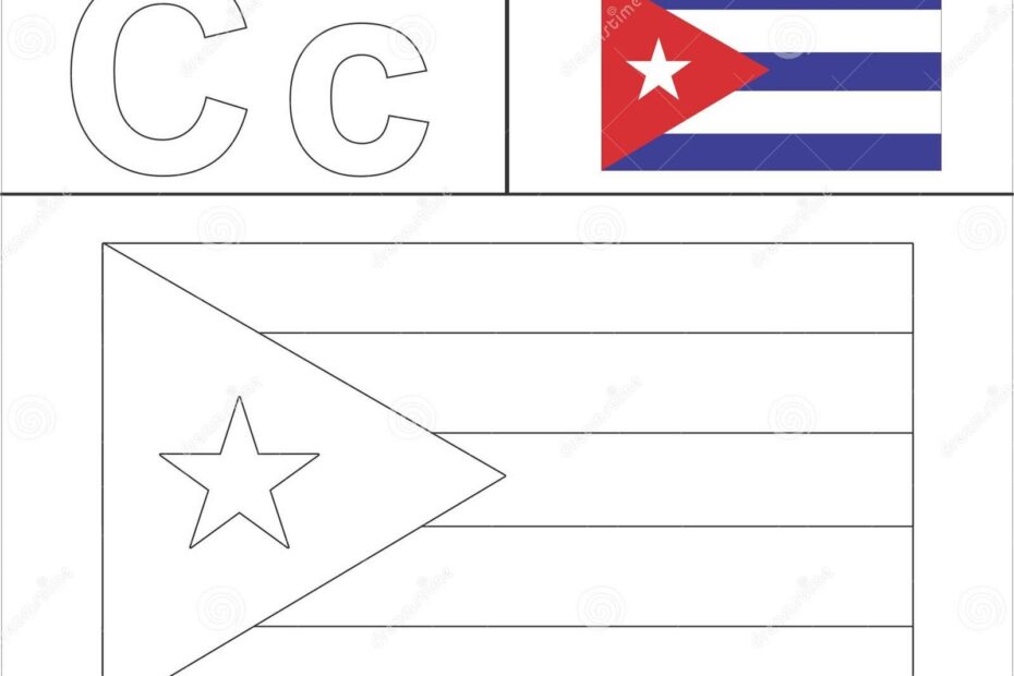 Colour It Kids Colouring Page Country Starting From English Letter C Cuba How To Color Flag Stock Illustration Illustration Of Color Line 173387166