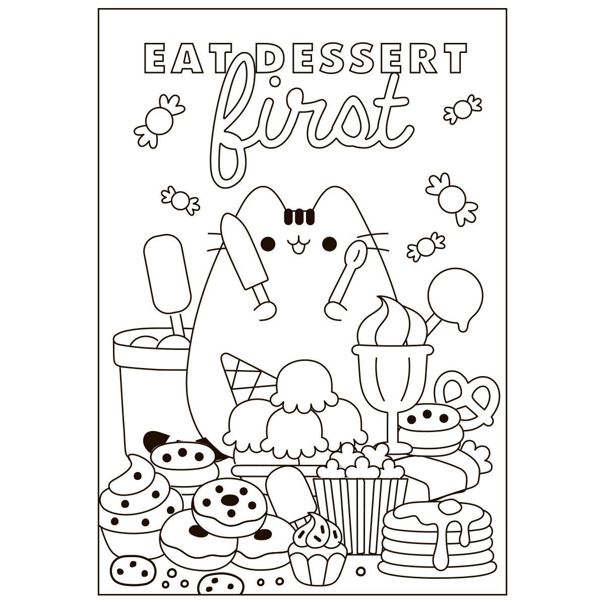 Colouring Book 4 YES Pusheen 12 Pages