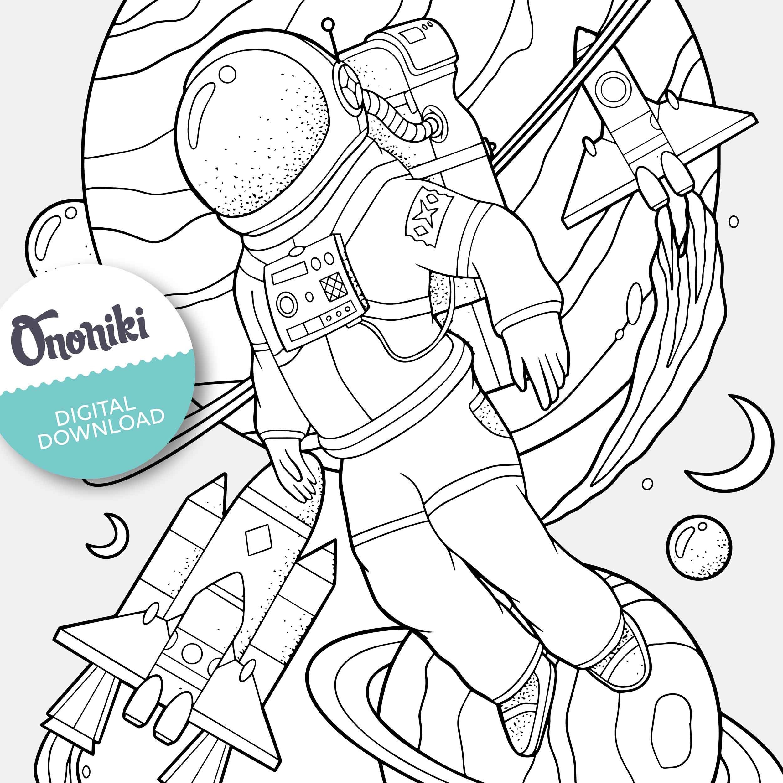 coloring picture of astronaut