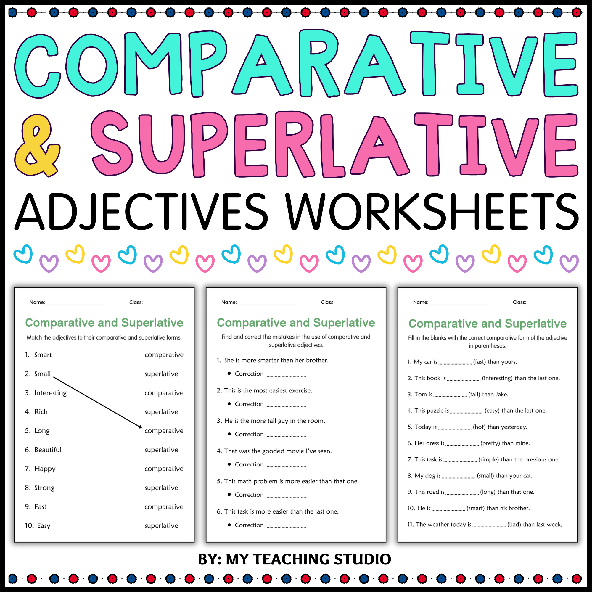 comparative and superlative adjectives worksheet