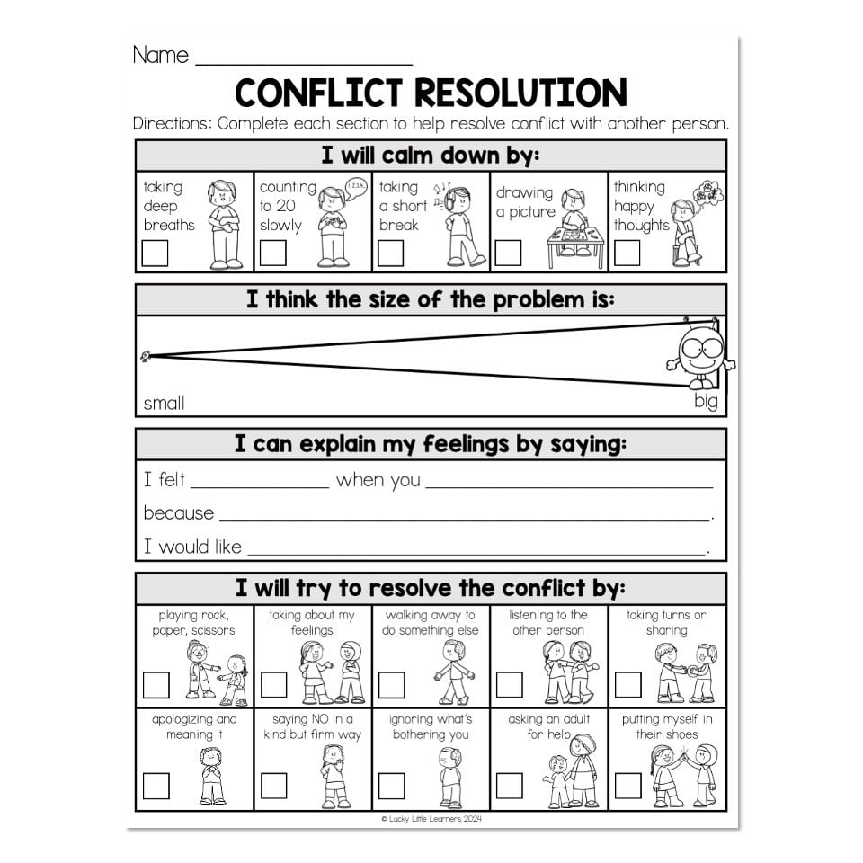 conflict management worksheet