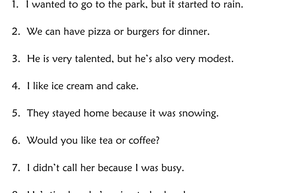 Conjunction Grammar Worksheets For Grade 1 2 3 Made By Teachers