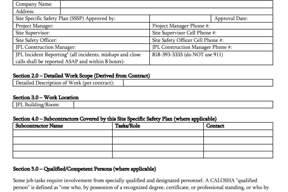 Construction Site Safety Plan Template Construction Files
