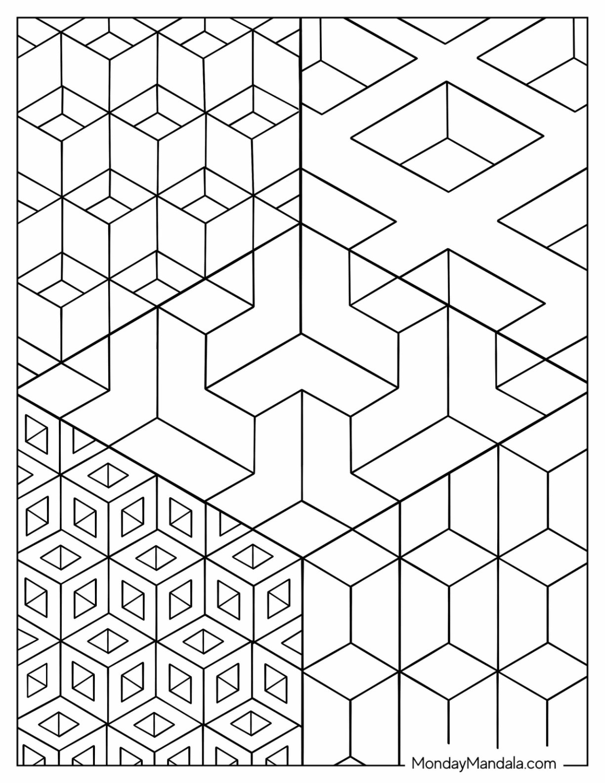 geometric pictures to color