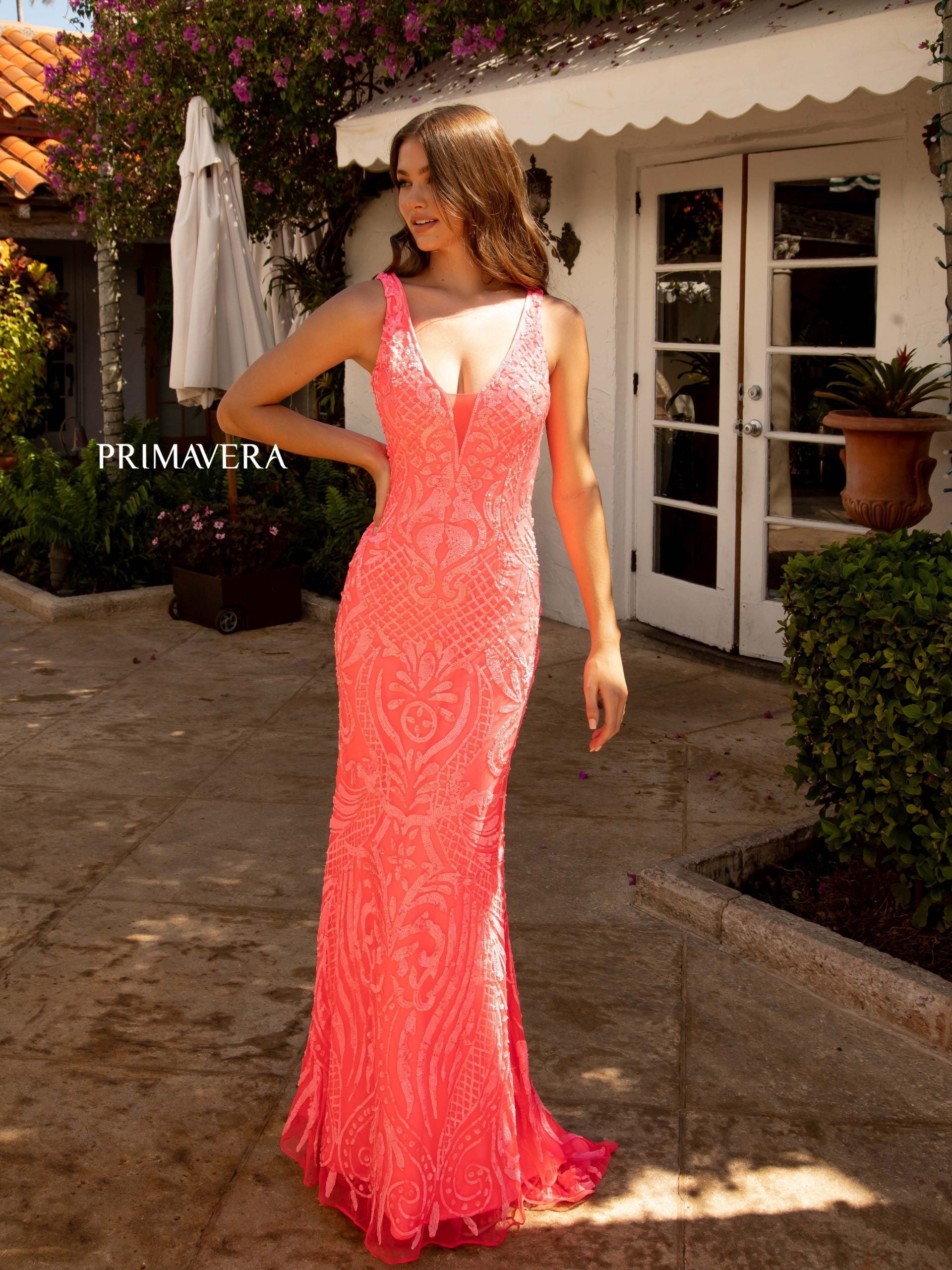 Coral Color Hotsell Evening Gowns