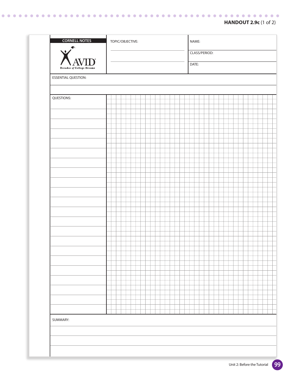 Cornell Notes System Sheet Download Printable PDF Templateroller