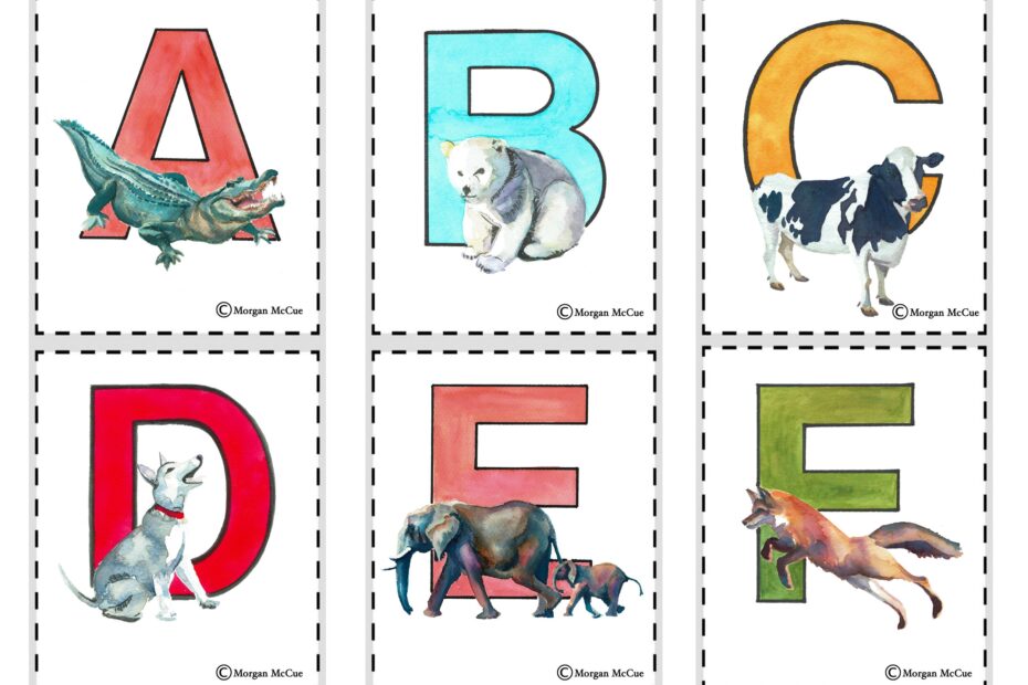 CORONA CRAFT 5 Alphabet Animal Printable Morgan McCue Artist