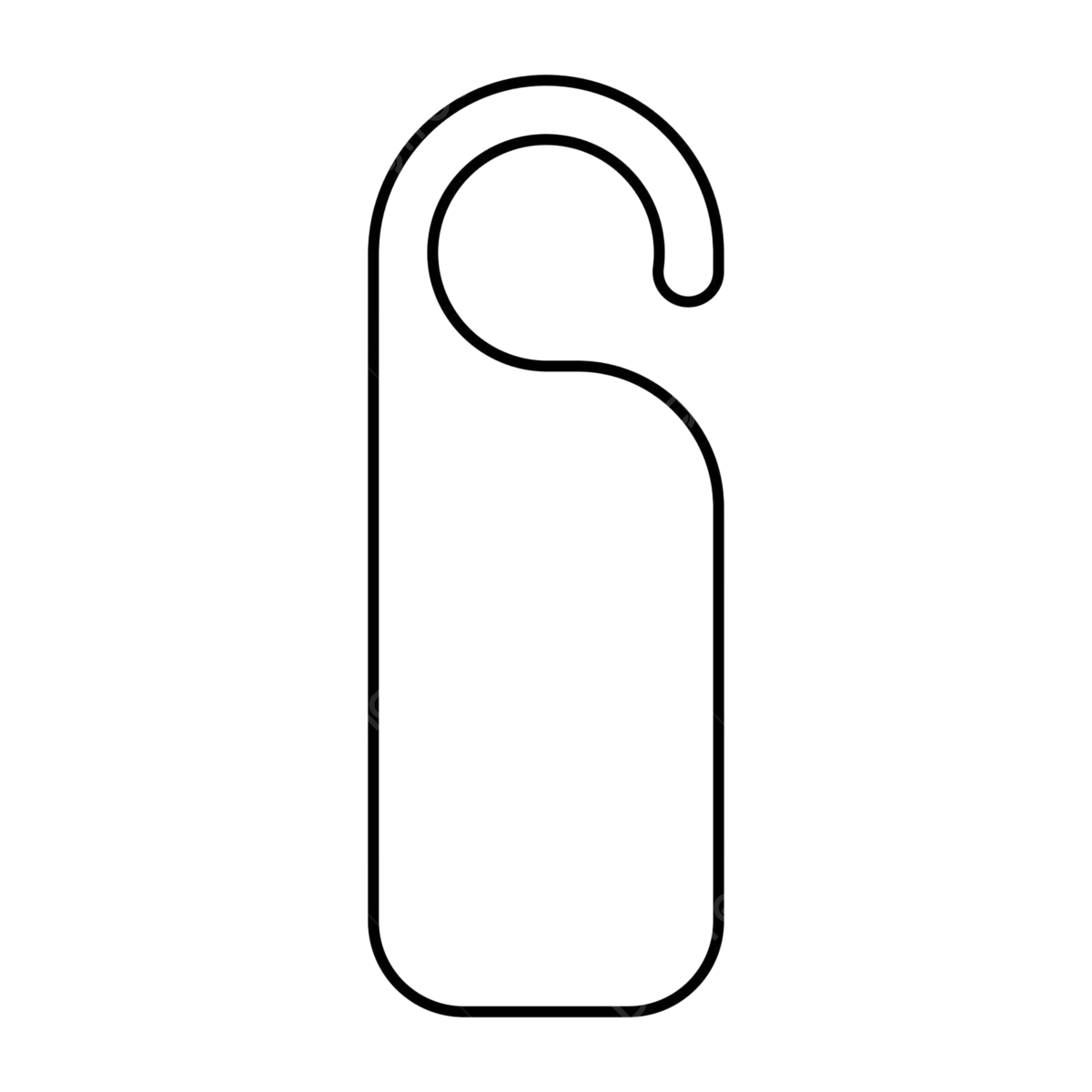 Corporate Door Hanger Template Outline With Vector Door Knob And 