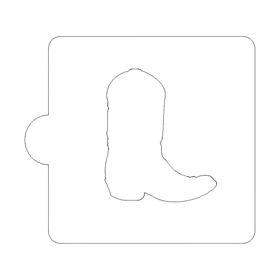Cowboy Boot Outline Stencil For Cookie OR Cake Decorating Made In USA LS893
