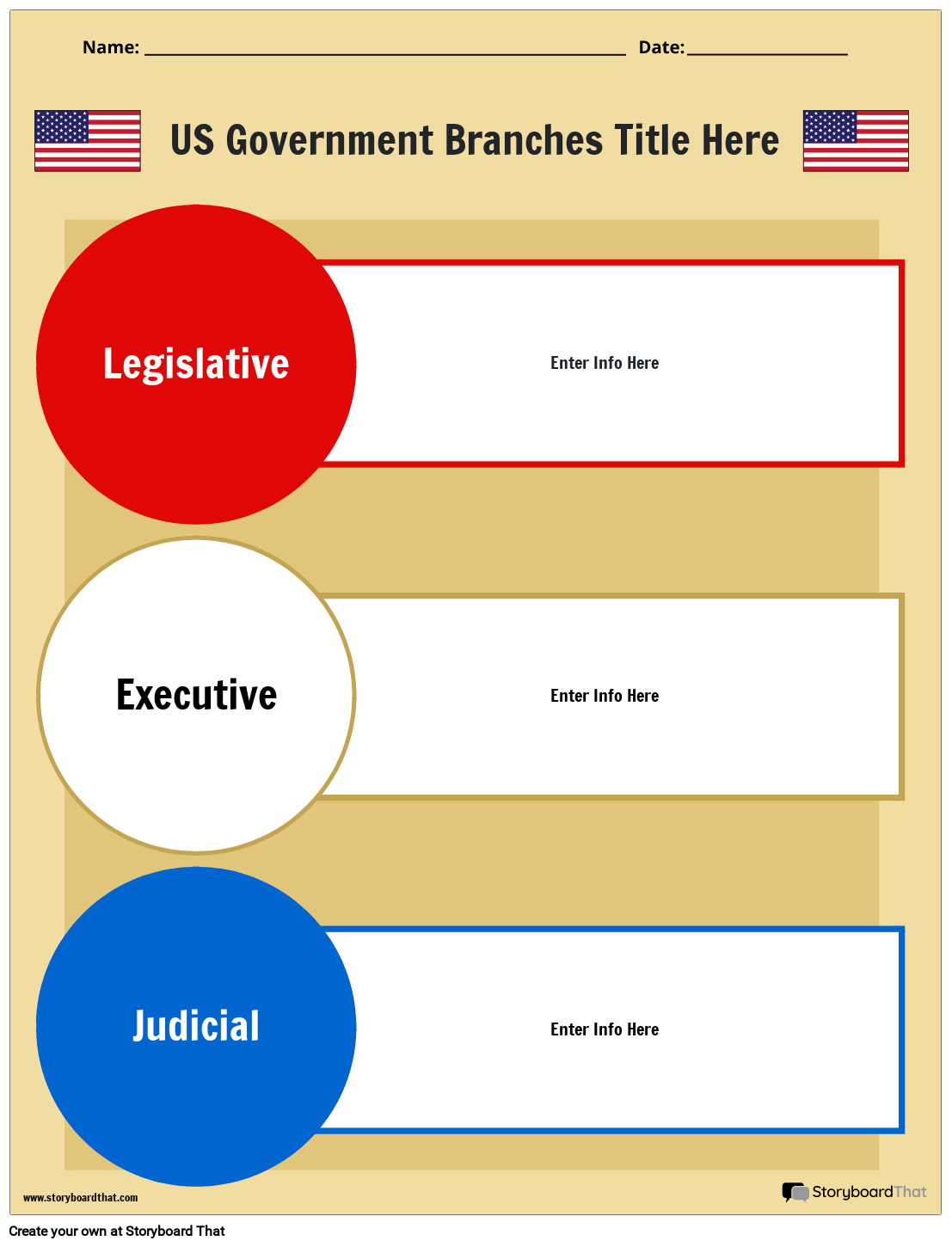 3 branches of government worksheet