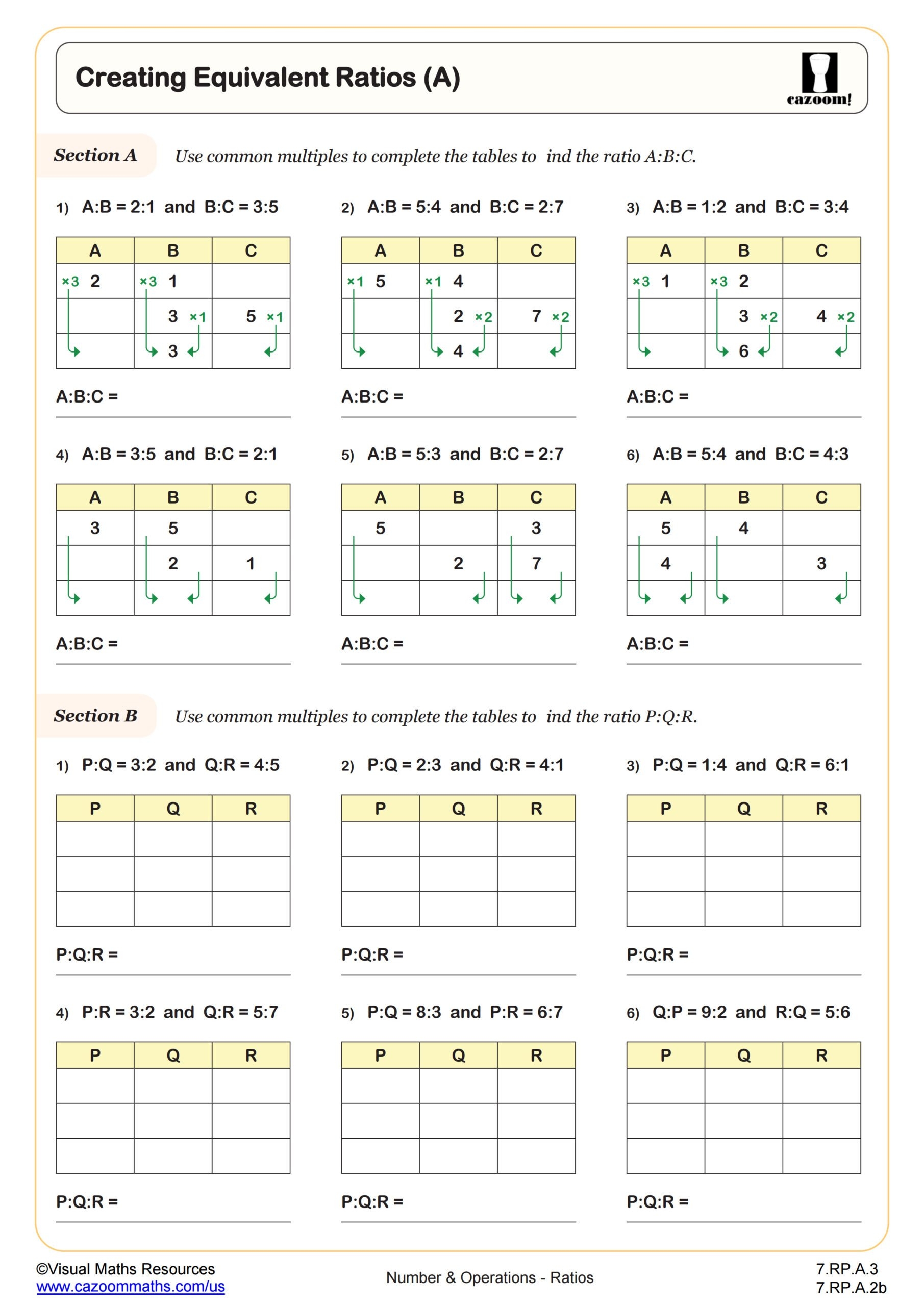Creating Equivalent Ratios A Worksheet Fun And Engaging 7th 