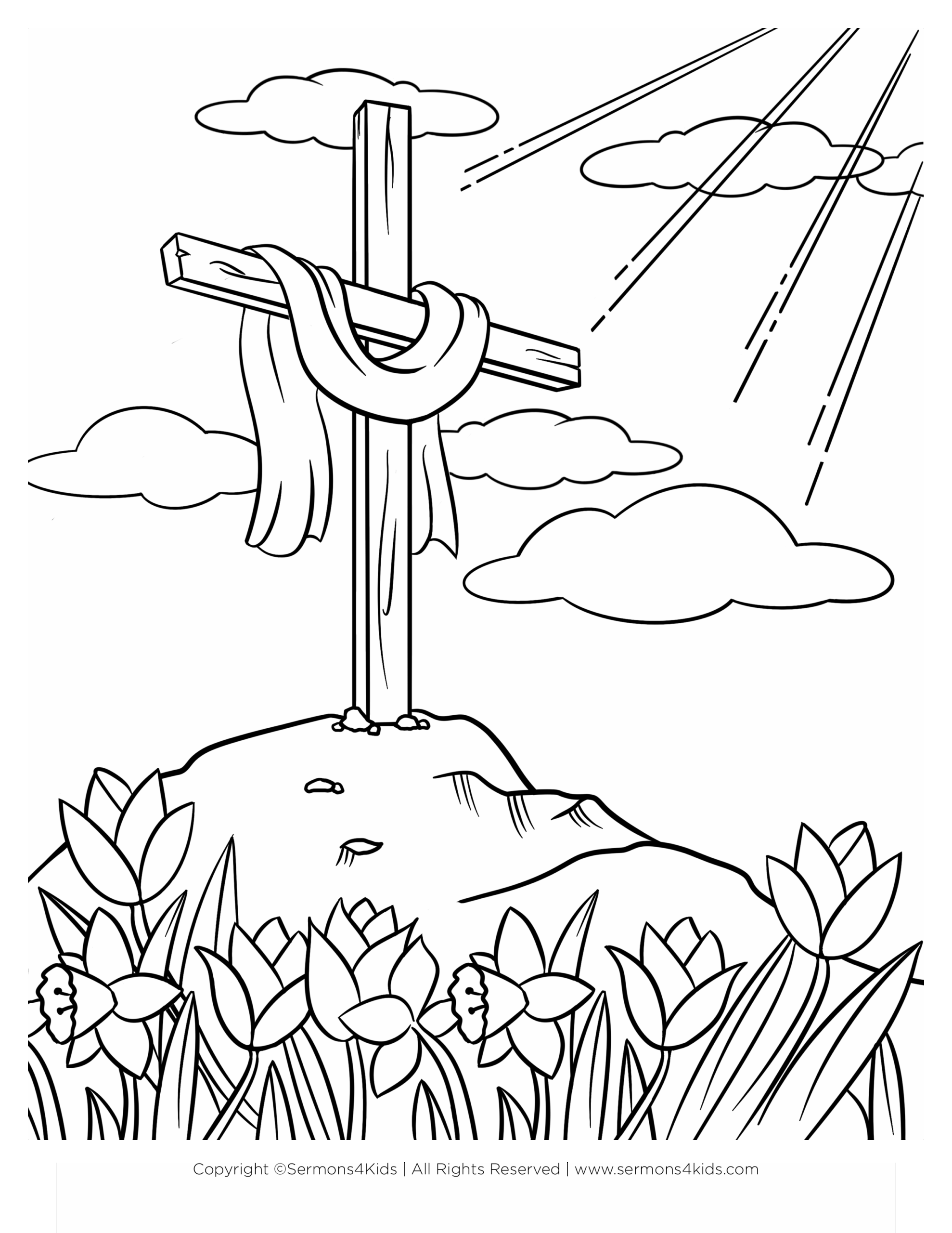 coloring pictures of jesus on the cross