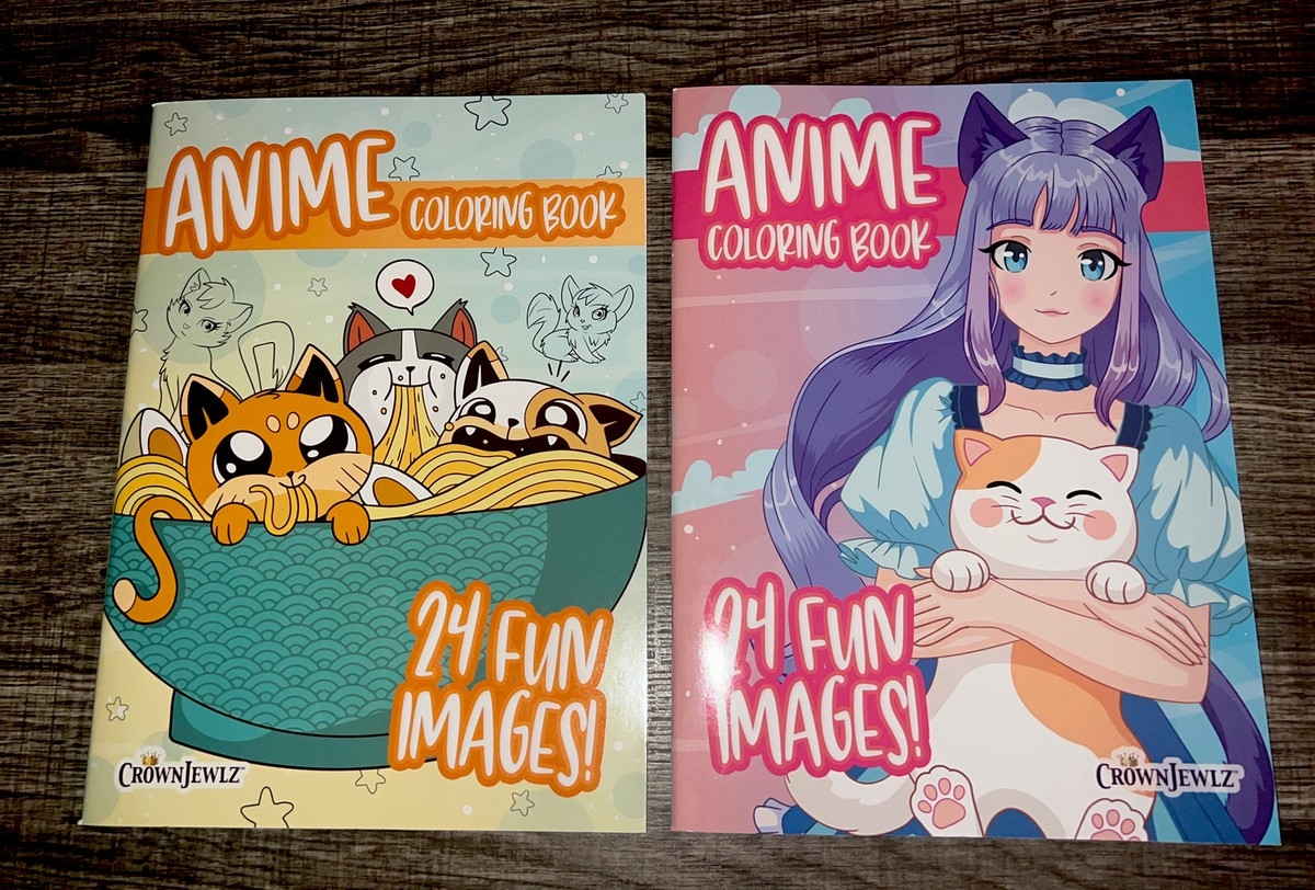 Crown Jewlz Anime Coloring Books Set Of 2 Each With 24 Tear 