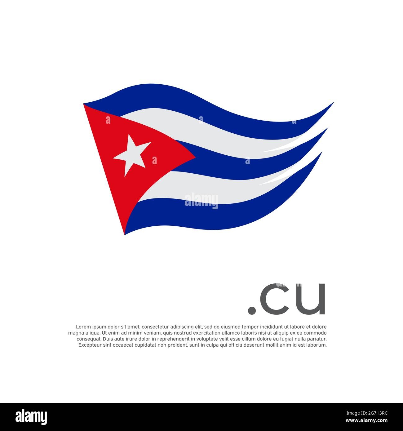 Cuba Flag Stripes Colors Of The Cuban Flag On A White Background 
