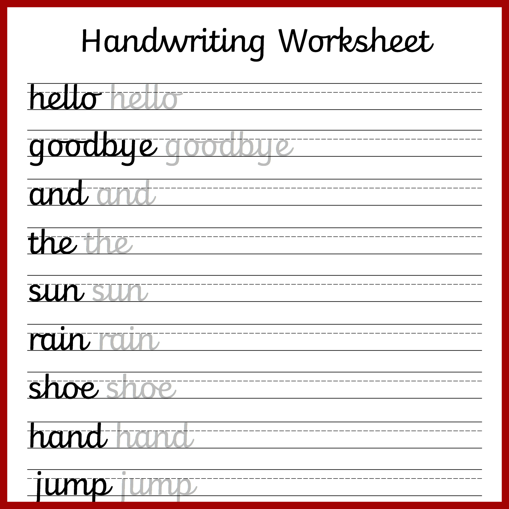 handwriting pages printable