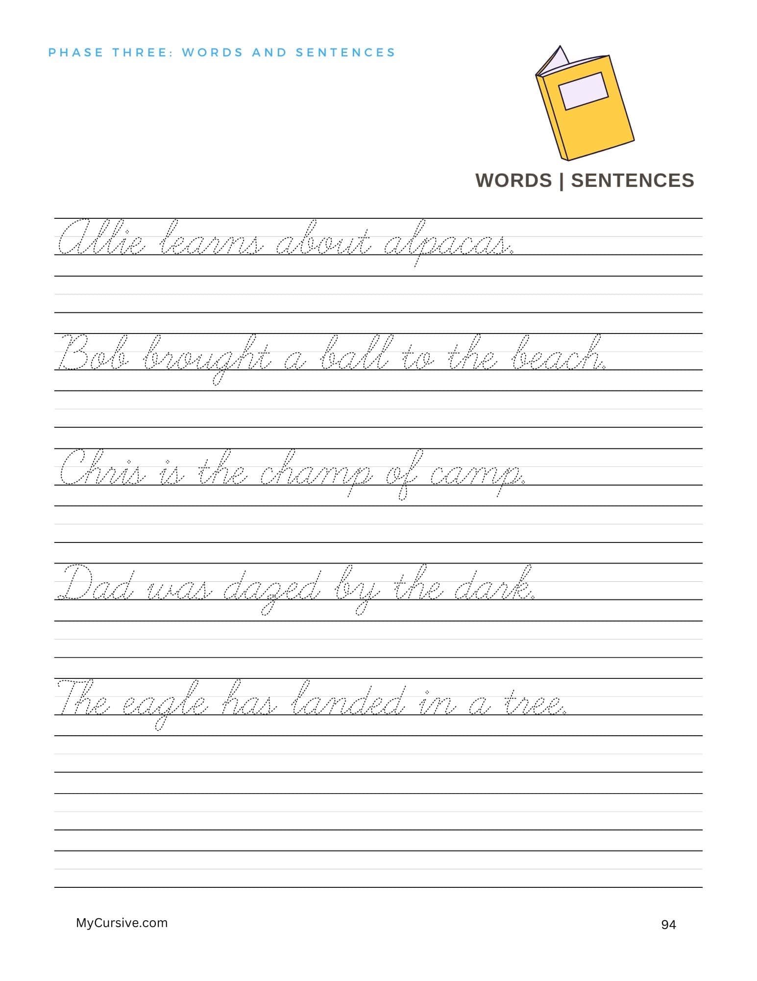 free cursive writing worksheets
