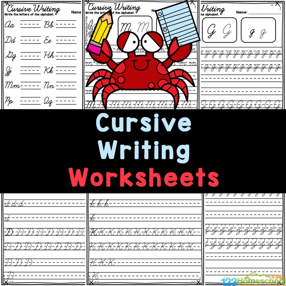 cursive writing worksheets free printable