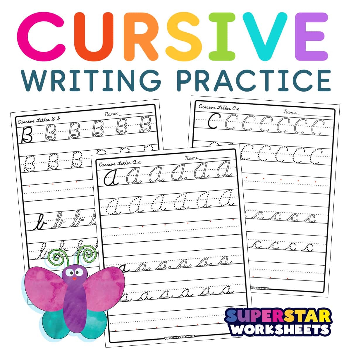 Cursive Writing Practice Worksheets Superstar Worksheets
