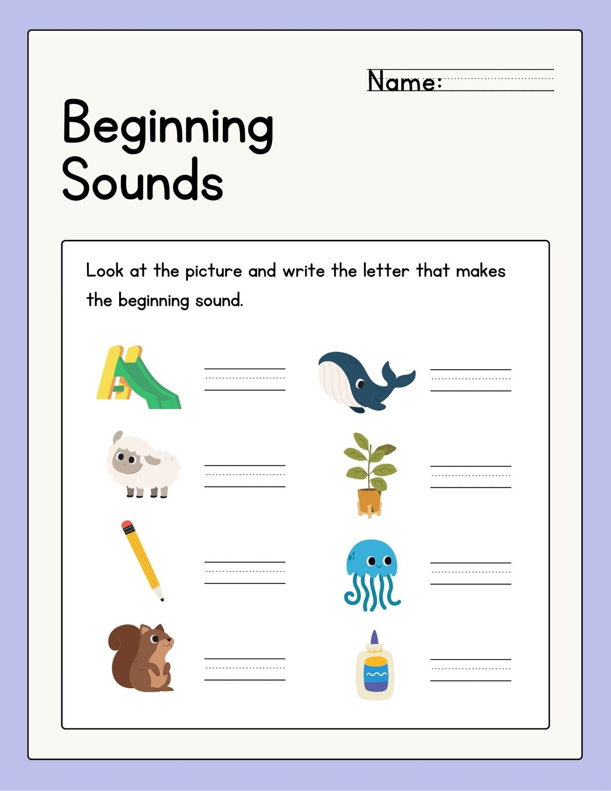 beginning sounds worksheets