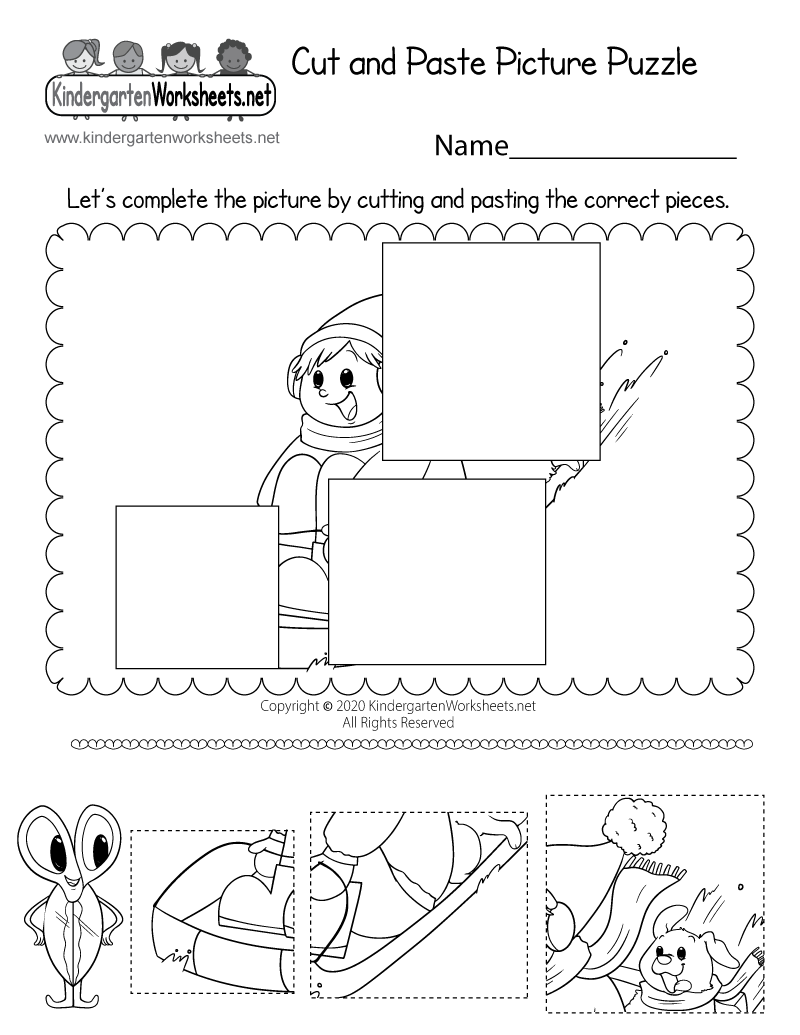 free printable cut and paste worksheets