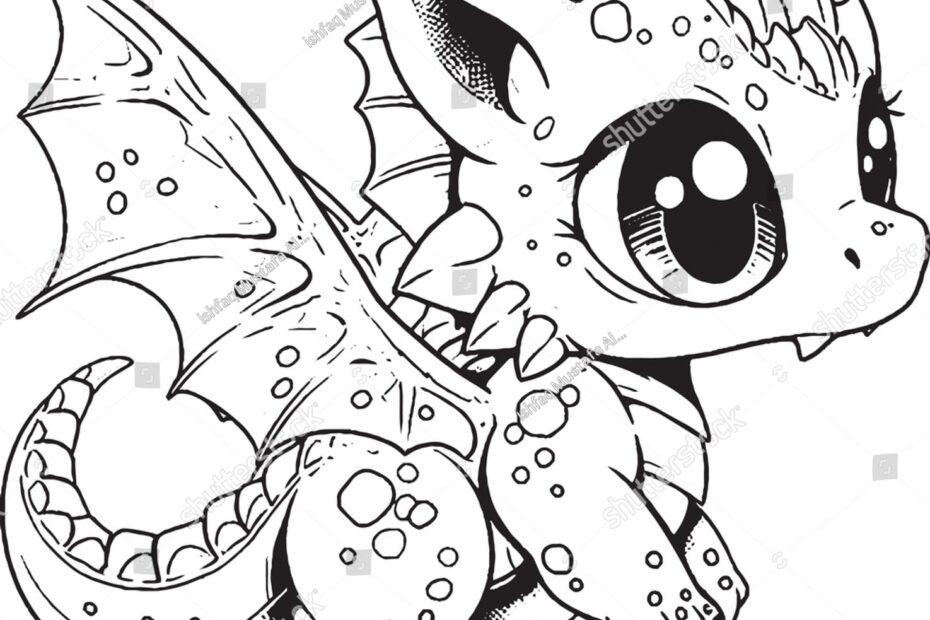 Cute Dragon Coloring Pages Kids Adults Stock Vector Royalty Free