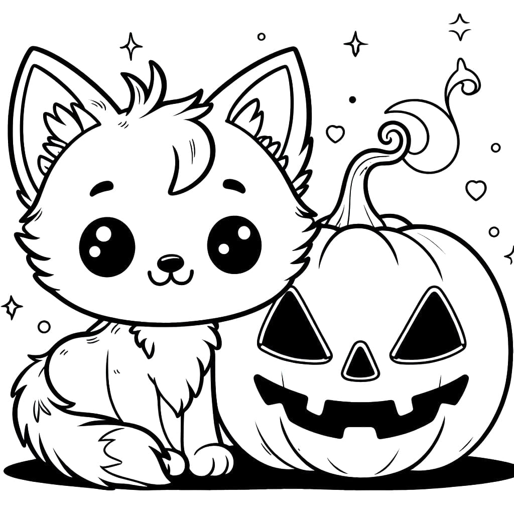 Cute Halloween Cat Coloring Page Download Print Or Color Online 