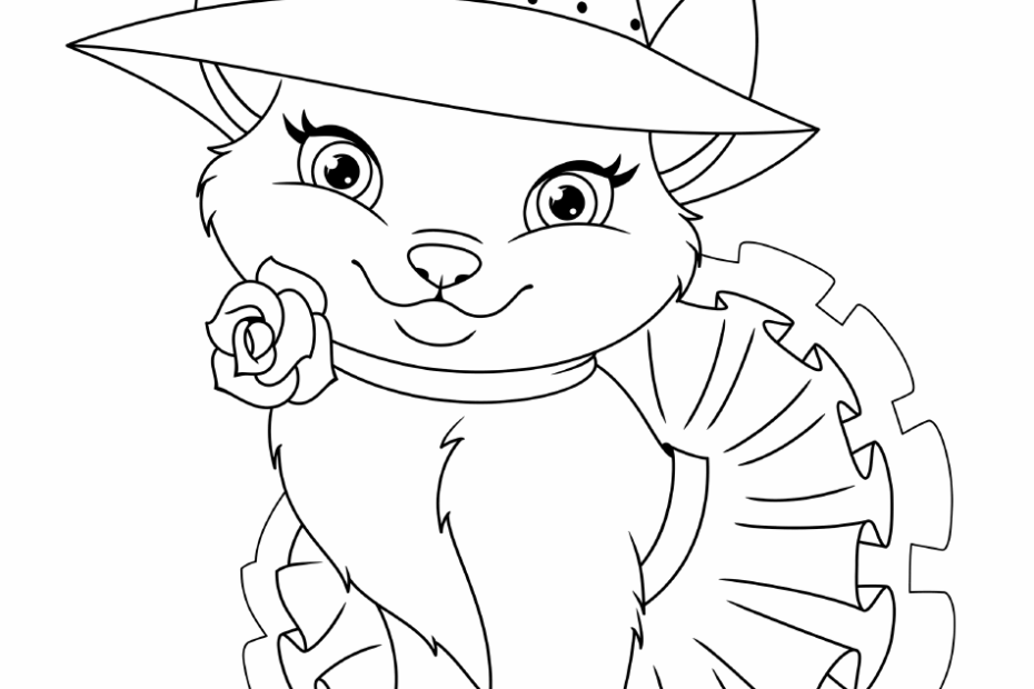 Cute Halloween Cat Coloring Page Download Printable PDF Templateroller