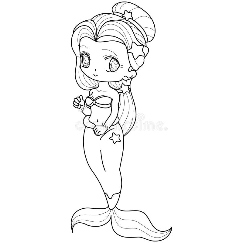 mermaid anime coloring pages