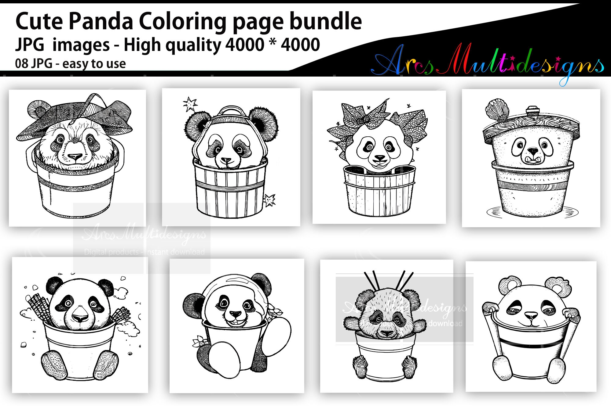 coloring pages of cute pandas