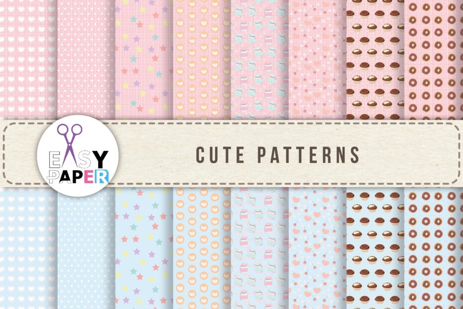 Cute Pattern Digital Paper Downloads Printable Scrapbook Paper