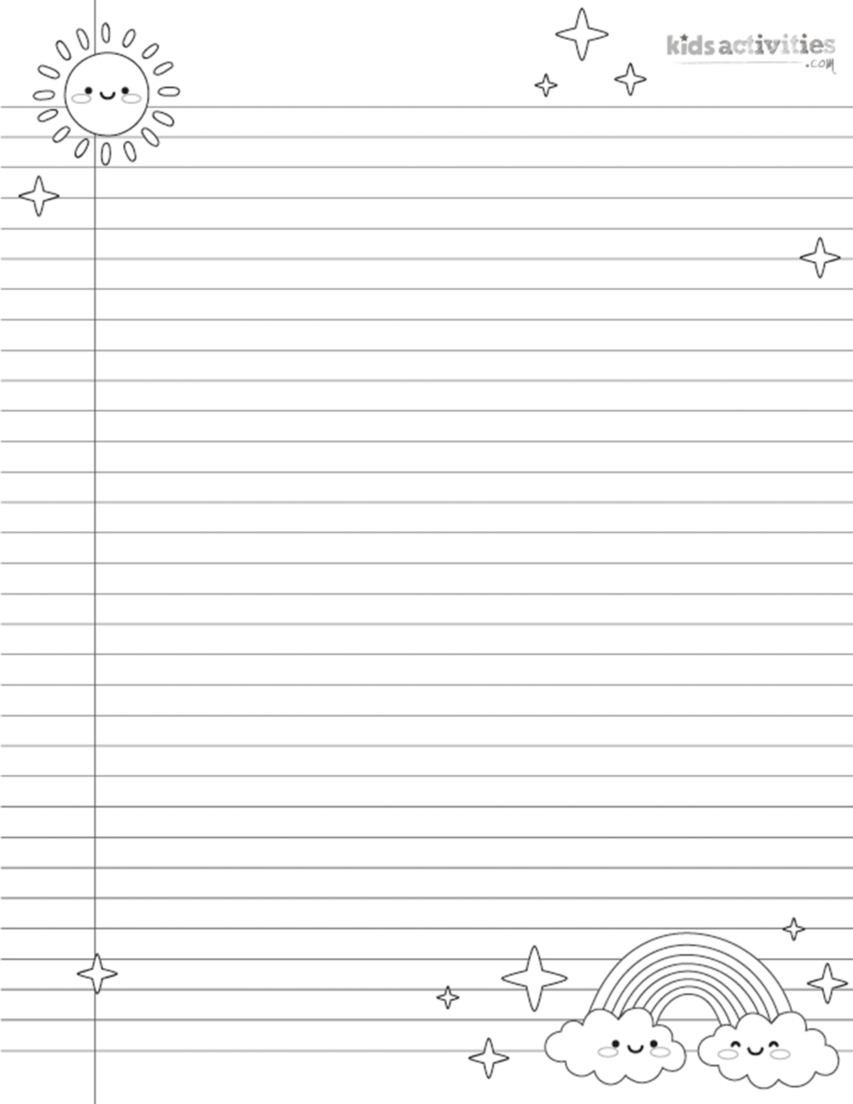 Cute Printable Notebook Paper For Kids And Adults Kids 