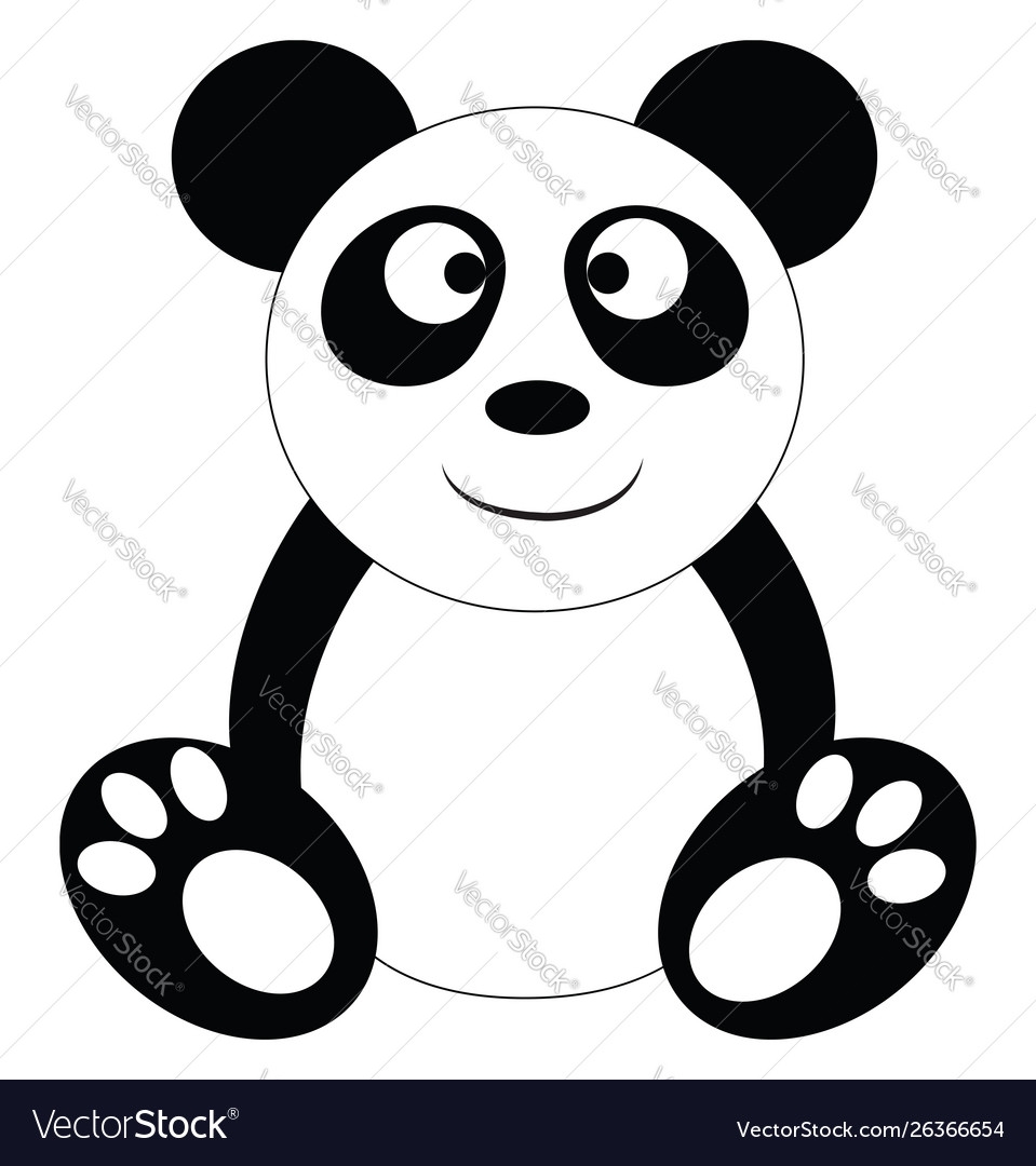 Cute Sitting Panda Illustration Royalty Free Vector Image