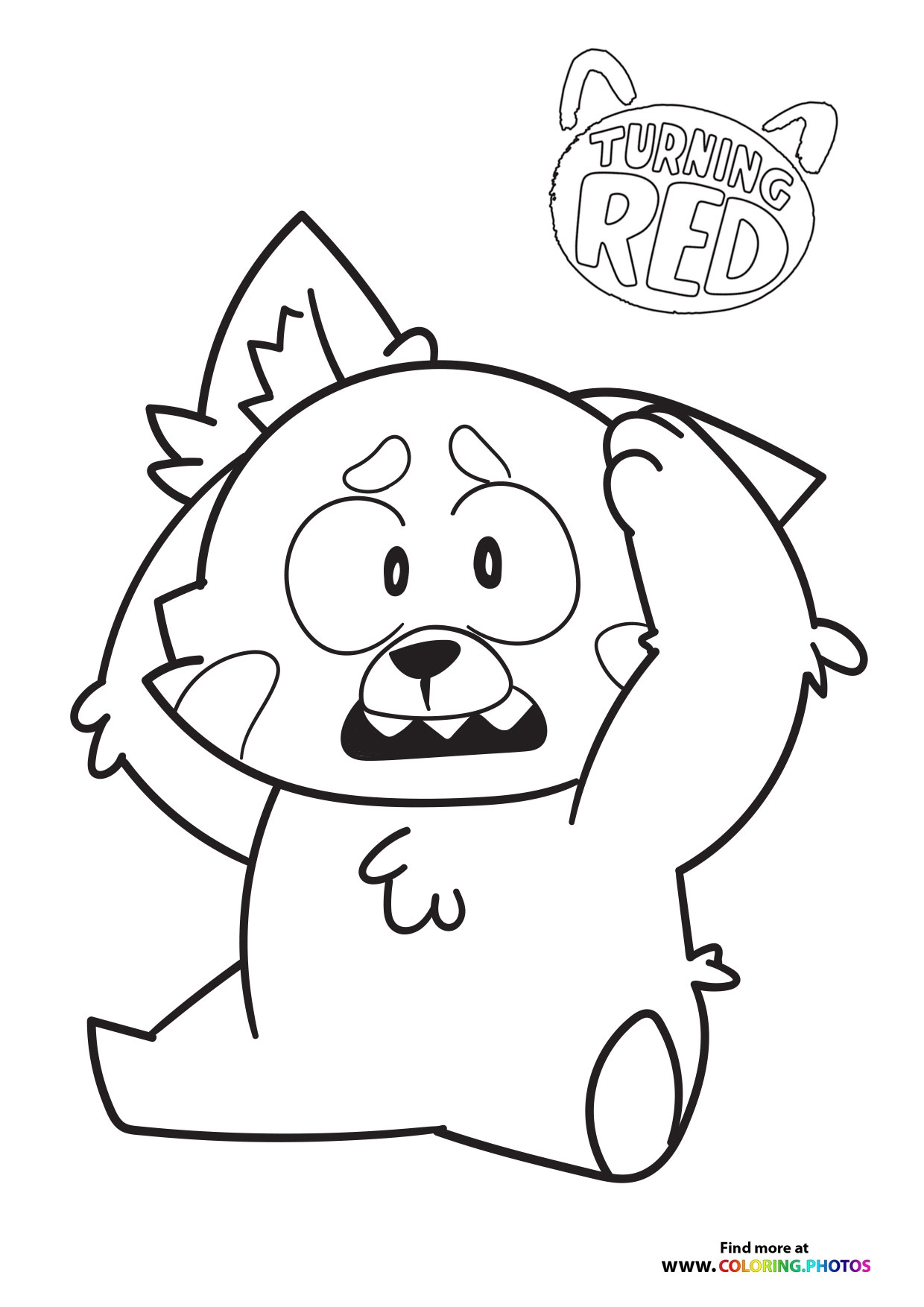 cute red panda coloring page
