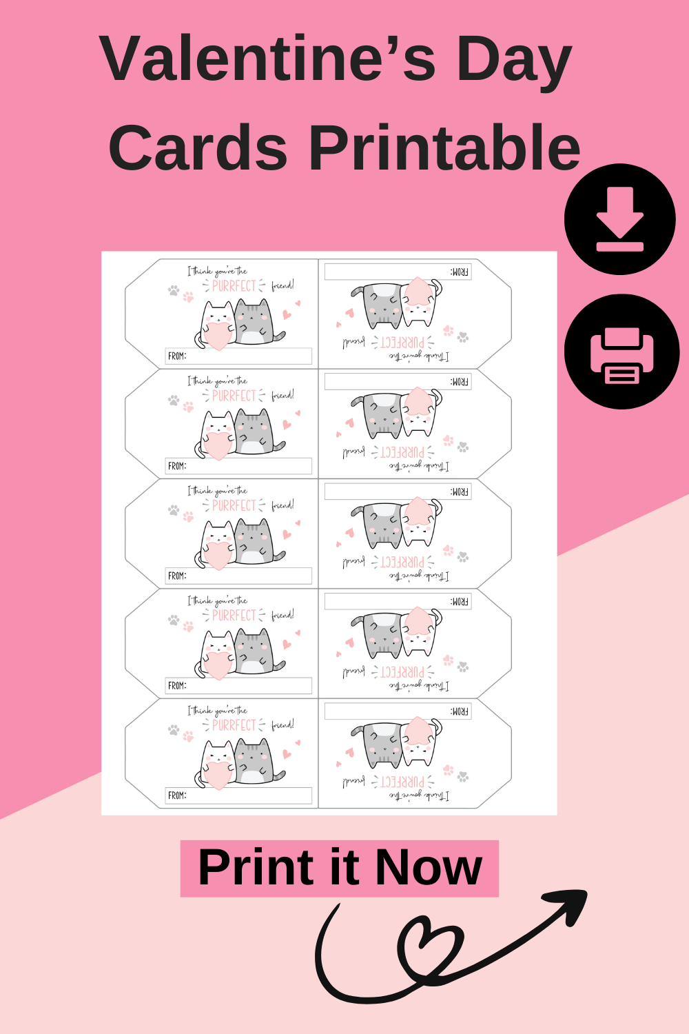 Cute Valentine s Day Card Printable Or Valentine Gift Tags Dear Creatives