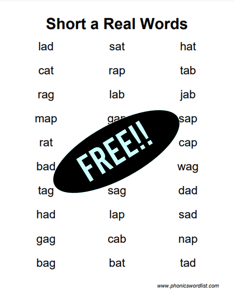 CVC Words Free Printable Lists U0026 Generator