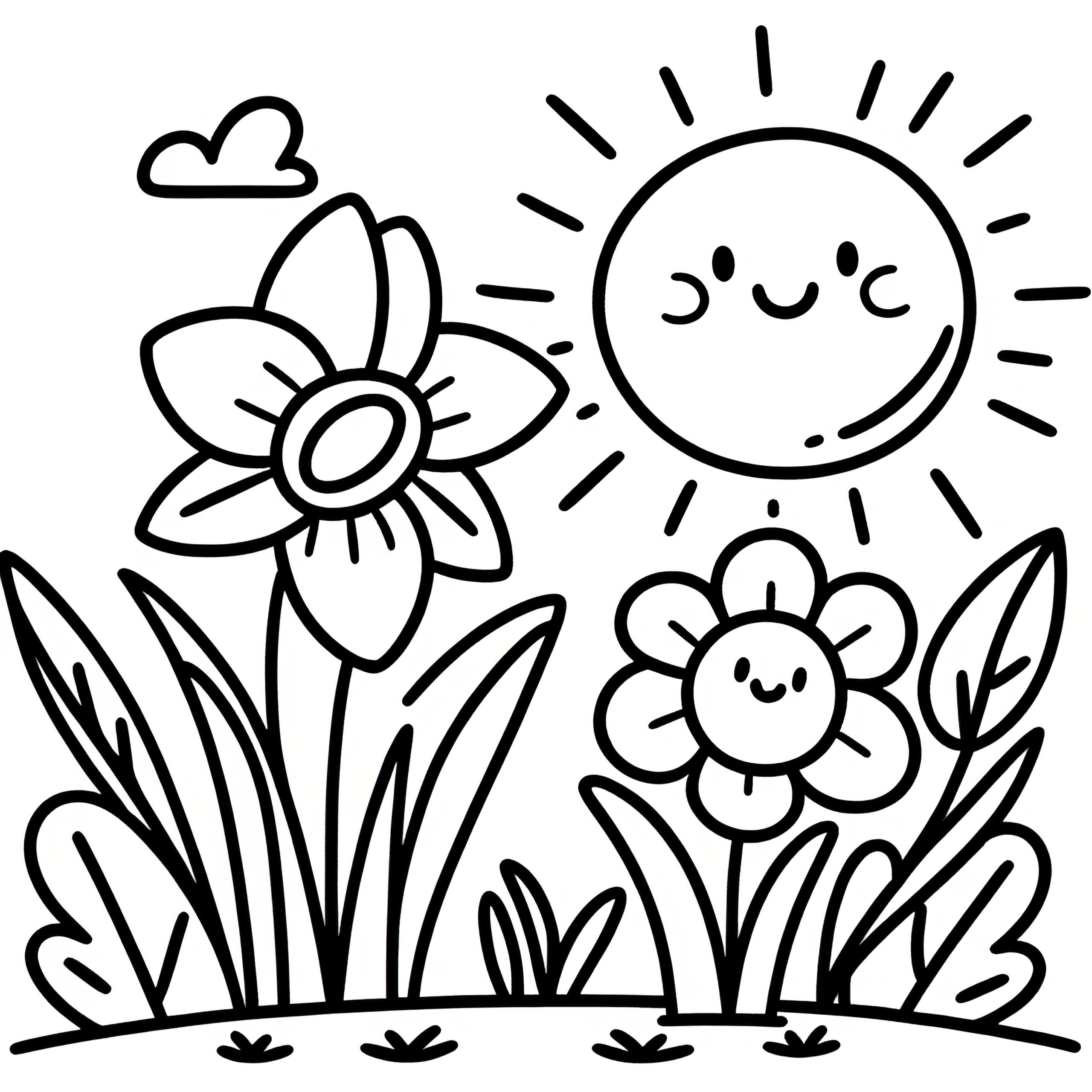 simple flower pictures to color